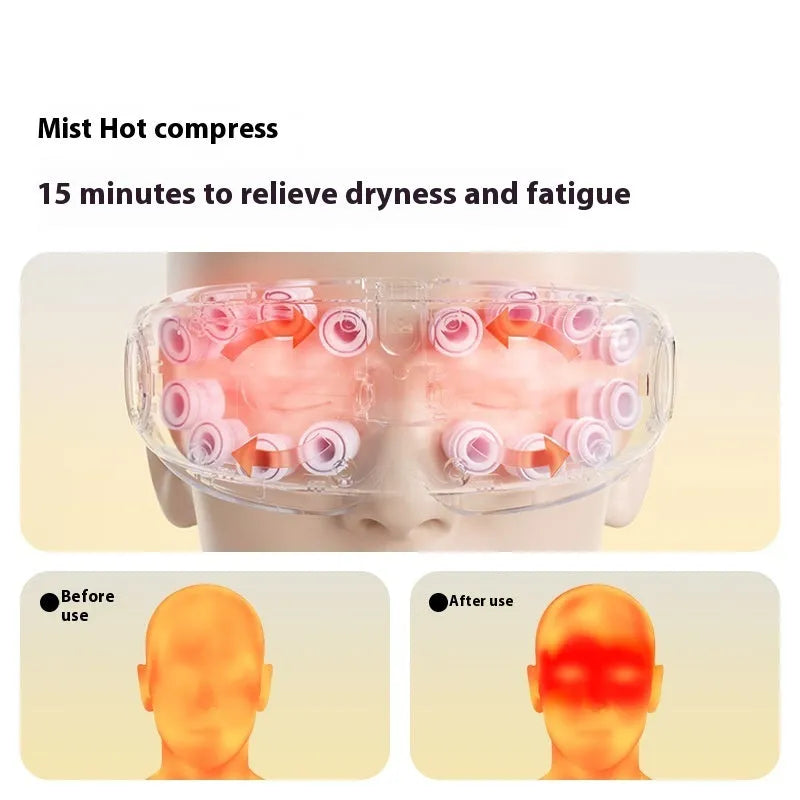 Smart Bluetooth rechargeable eye moisturising hot compress massage instrument in three colour options.