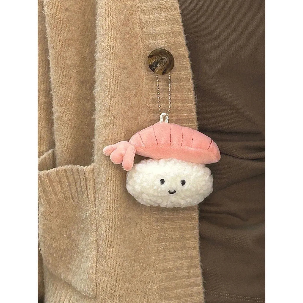 Plush pendant sweet shrimp sushi fish seed sauce design soft toy keychain charm