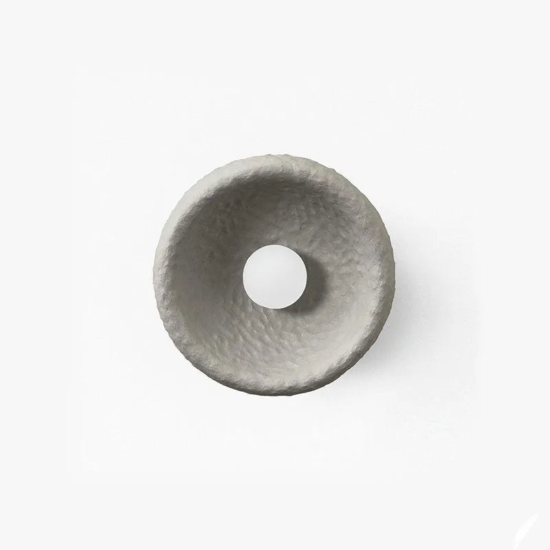 Japanese minimalist wall lamp with resin shade in 20cm, 26cm, and 32cm diameter options