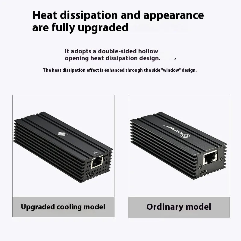 Black Leyu USB4 to RJ45 10 Gigabit network adapter with 20cm cable