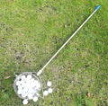 Metallic finish stainless steel golf ball picker tool with magnetic tip for retrieving golf balls