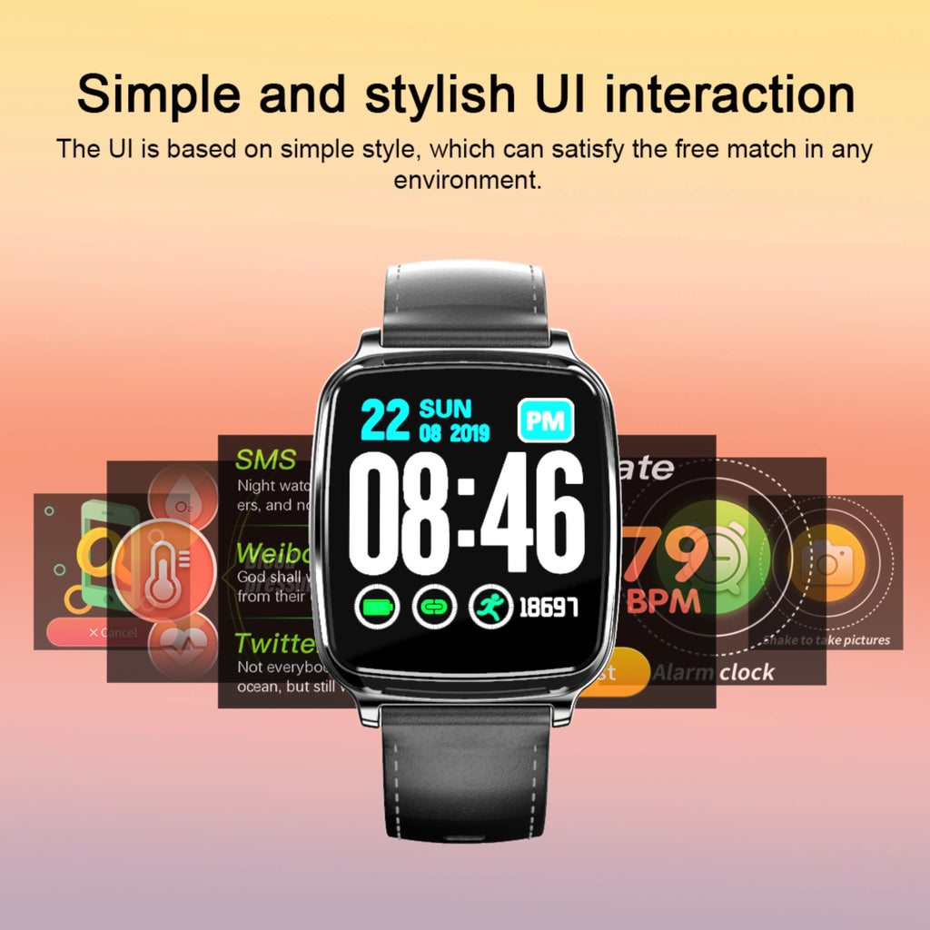 M8 smart fitness bracelet with zinc alloy body and TPU strap on a wrist, displaying heart rate data.