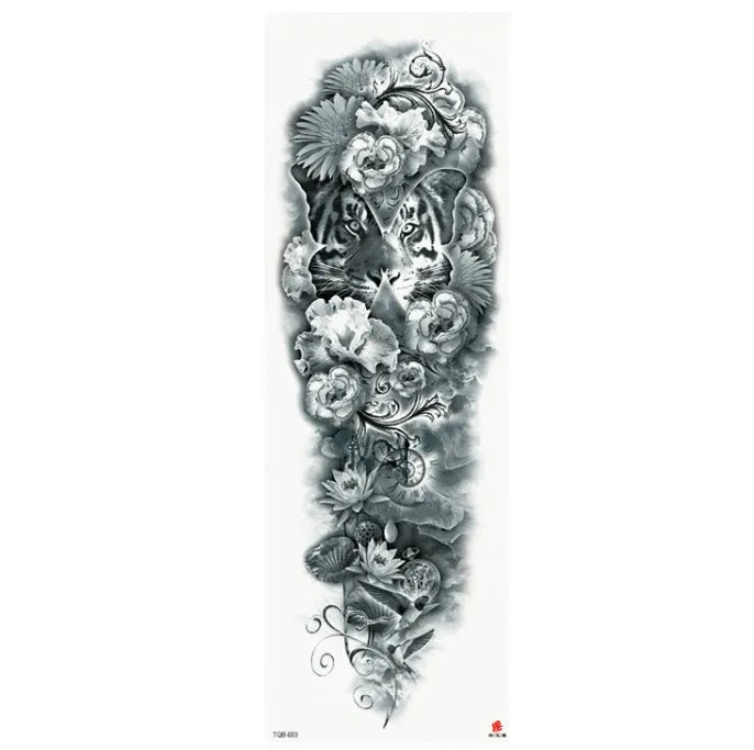 Full arm waterproof tattoo sticker 480x170mm with transfer process semi-manual production