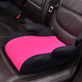 Portable children's car seat in knitted cotton and plastic for ages 3 to 12, shown in one of nine colour options