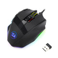 Black Redragon M801P wireless gaming mouse with nine buttons and ergonomic design