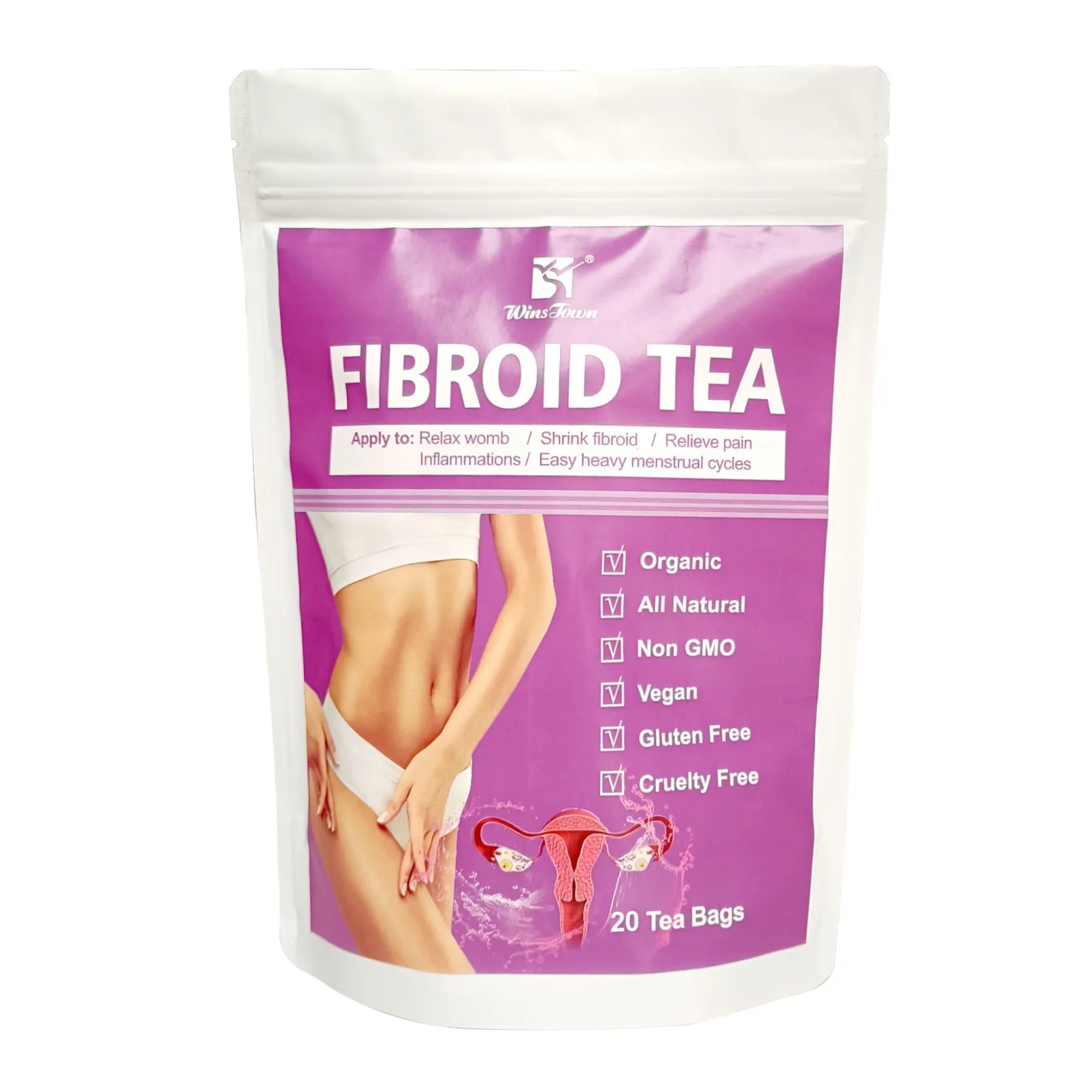 Single pack of C83 Winstown Fibroid Tea herbal tea bags for cold extract.