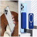 Fully transparent frosted PC iPhone case with four-corner airbags and MagSafe magnetic suction.
