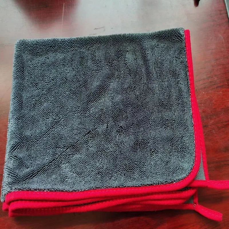 Korean fibre car cleaning cloth in grey colour with small braid twisted texture for automotive glass washing