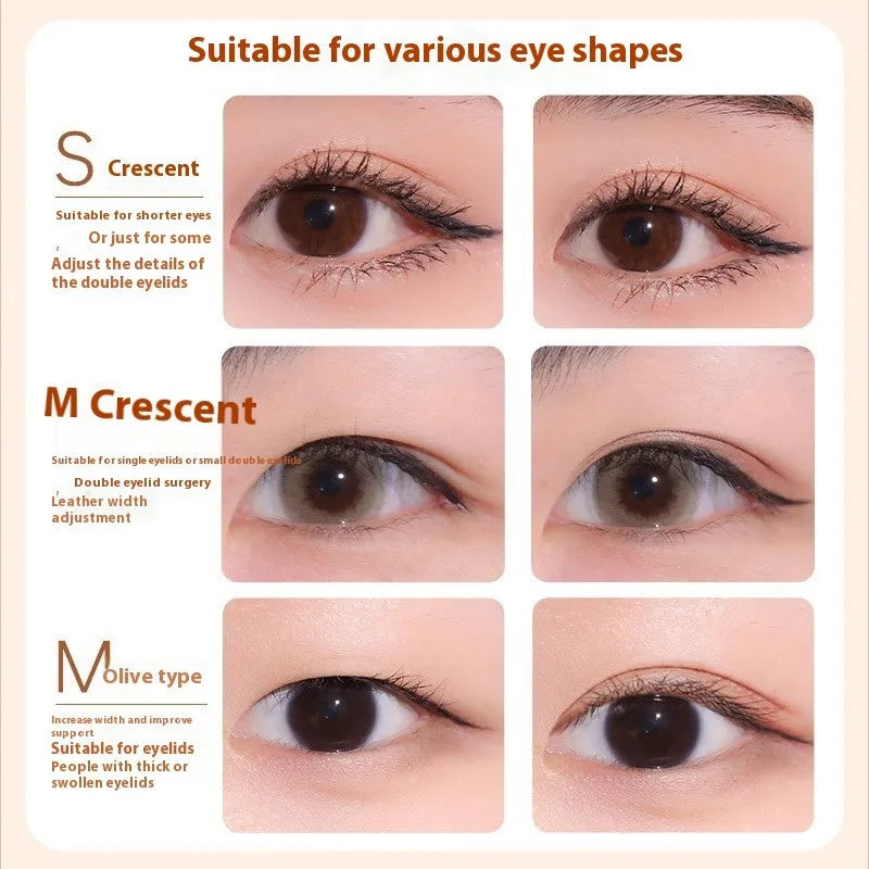 Roll of 120 lace double eyelid stickers in Crescent and Olive shape options.