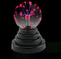 Colourful USB-powered decorative light sphere with 7.62cm glass ball on ABS base