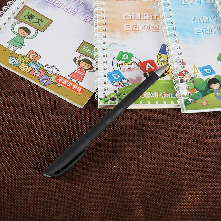 Automatic fade pen set with pen holder, 8 refills in case, random colour design