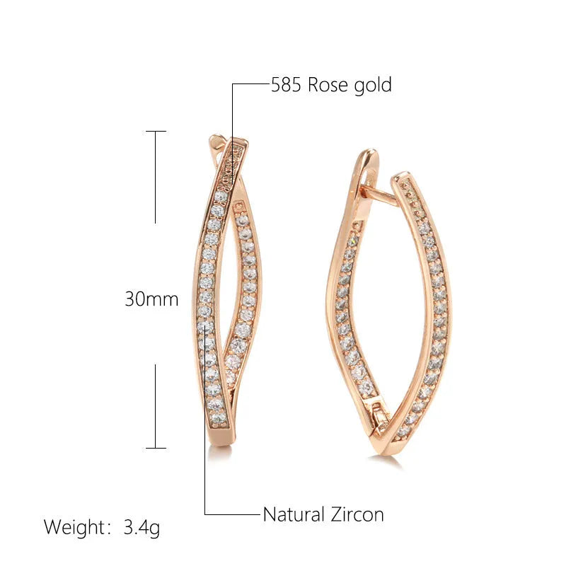 Geometric zircon eardrops earrings with H0493 colour on copper metal, ins-style dangle design