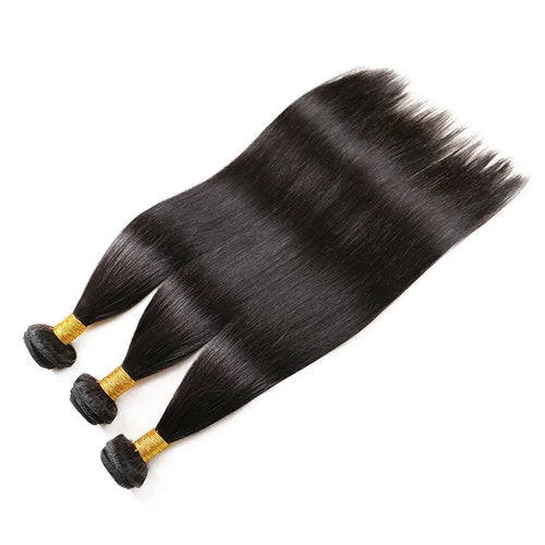 Brazilian real hair wig in natural black colour machine-made mechanism construction for women