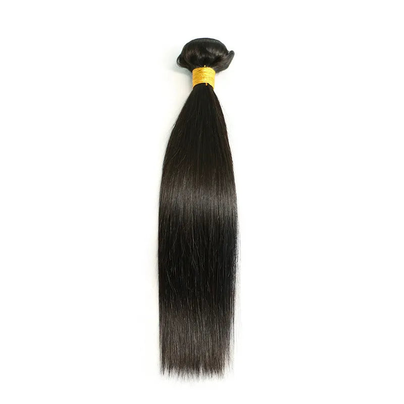 Brazilian real hair wig in natural black colour machine-made mechanism construction for women