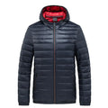 Men's hooded cotton-padded cardigan coat in army green Korean style zip front polyester filler