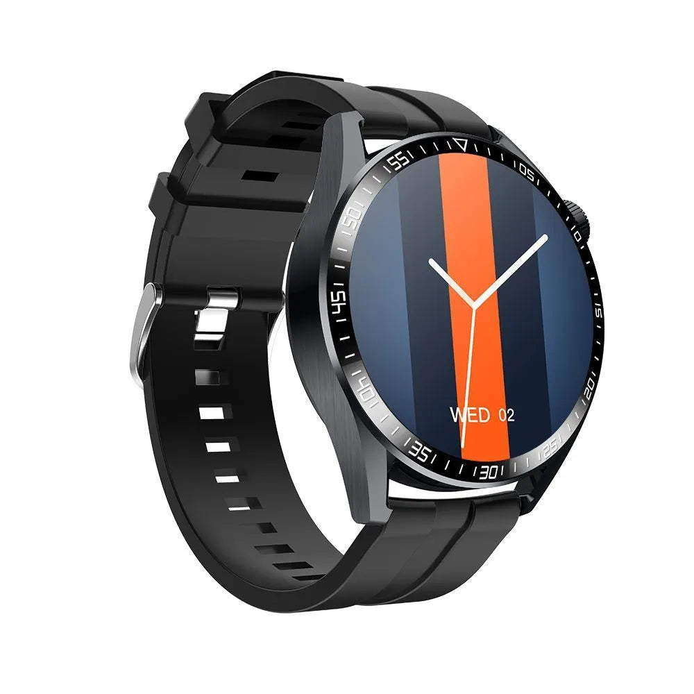 Black and silver GS3 Max smartwatch with 1.35-inch screen on a silicone strap.