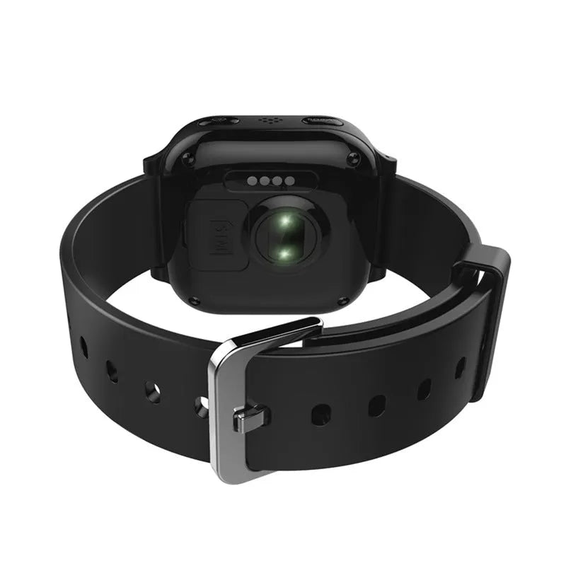 Black Aiqiangua S3 smartwatch for elderly GPS tracking on a wrist.