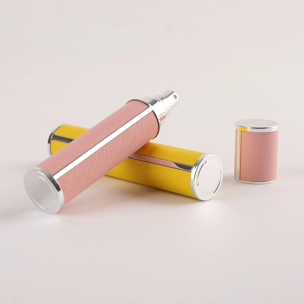 10ml PP perfume subpackaging spray bottle with atomization nozzle and removable lambskin cover, available in multiple colours