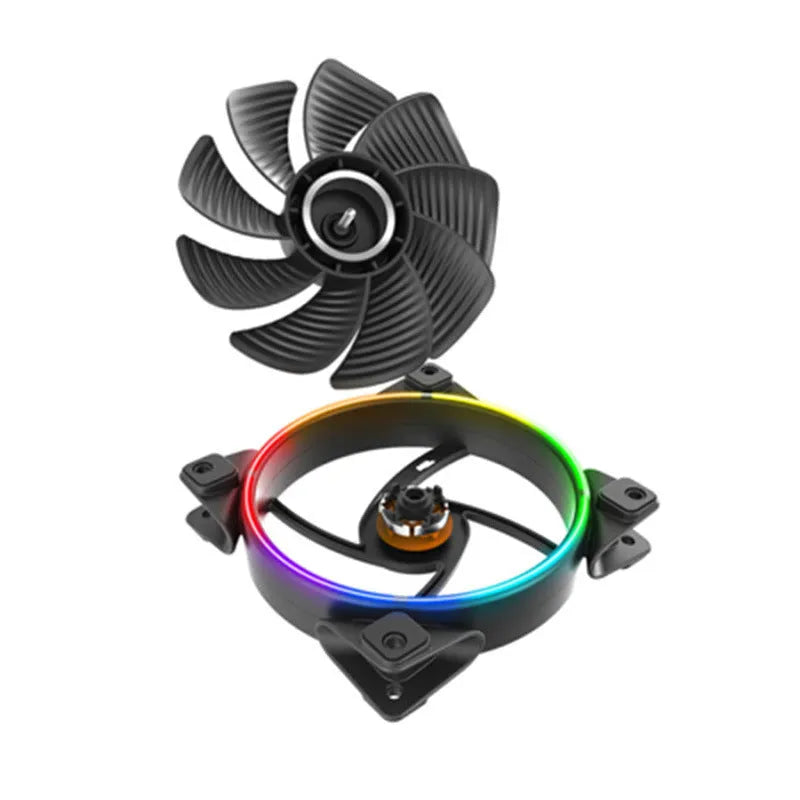 Three black 120mm RGB cooling fans for PC case airflow