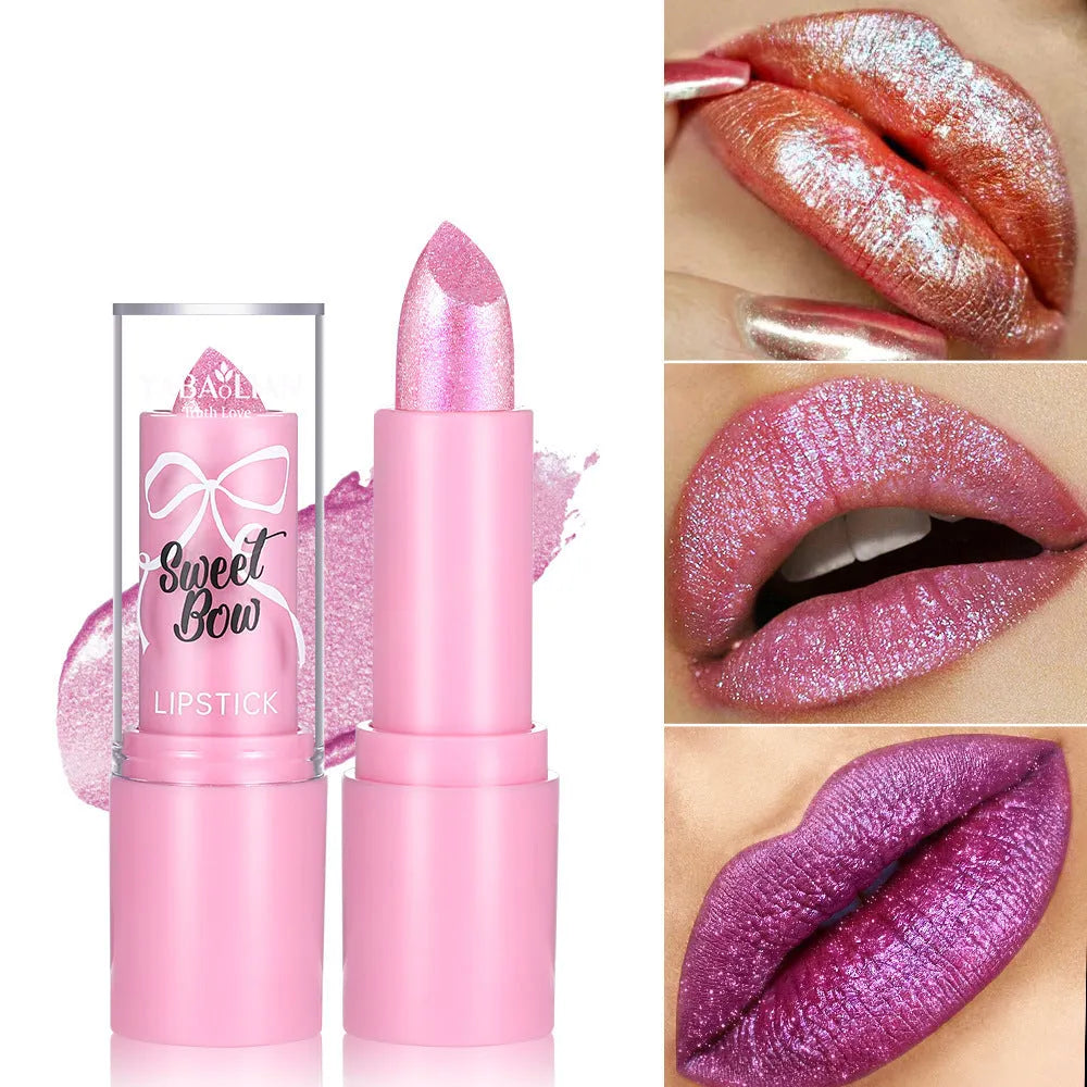 XINGX Diamond Lipstick in Sweetheart Bow design showing six colour shade options