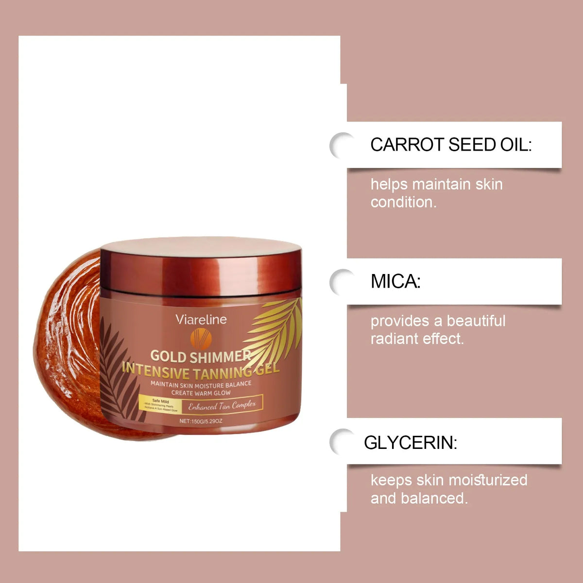 Golden Black refreshing skin gel 150g universal with carrot seed oil and Mica