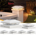 Solar pillar light with frosted 52 x 52mm panel, PP PS body and two-colour white warm white LED
