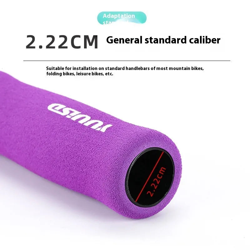 Pair of ultra-light 41g soft sponge mountain bike handlebar grip covers shown in available colours