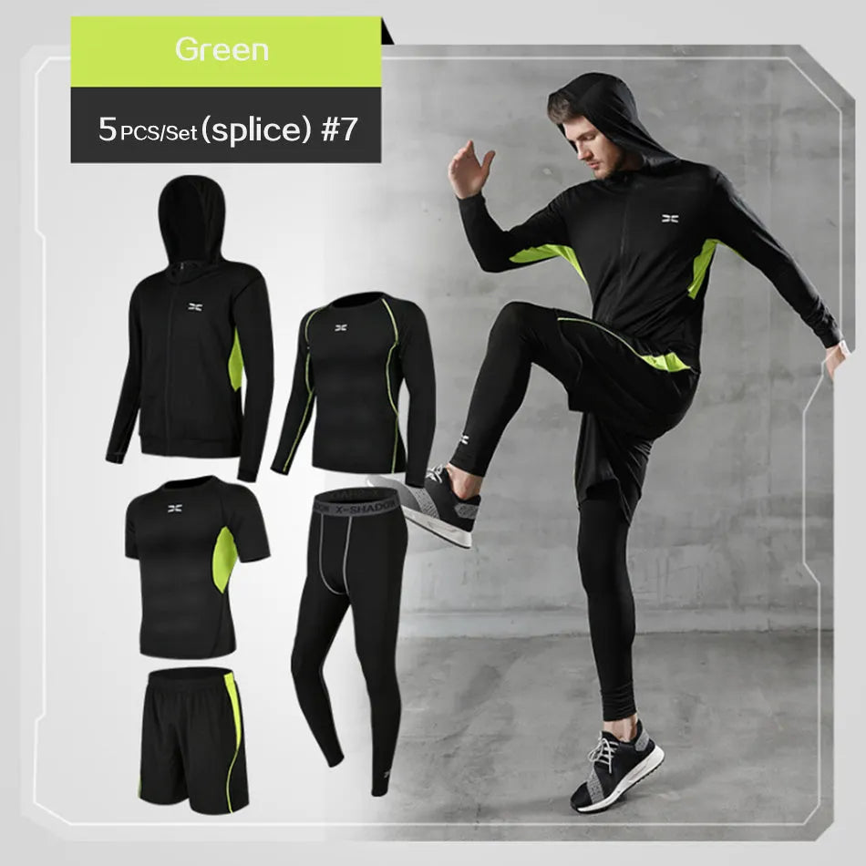 Men's polyester sports suit two-piece set in black – tops and trousers coordinated tracksuit