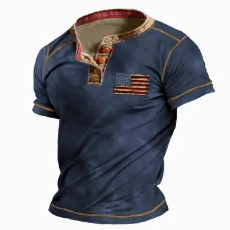Men's short sleeve sport shirt with simple lapel button in bird eye cloth polyester