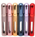 12ml aluminium travel perfume bottle in six colour options showing slim 115mm design.