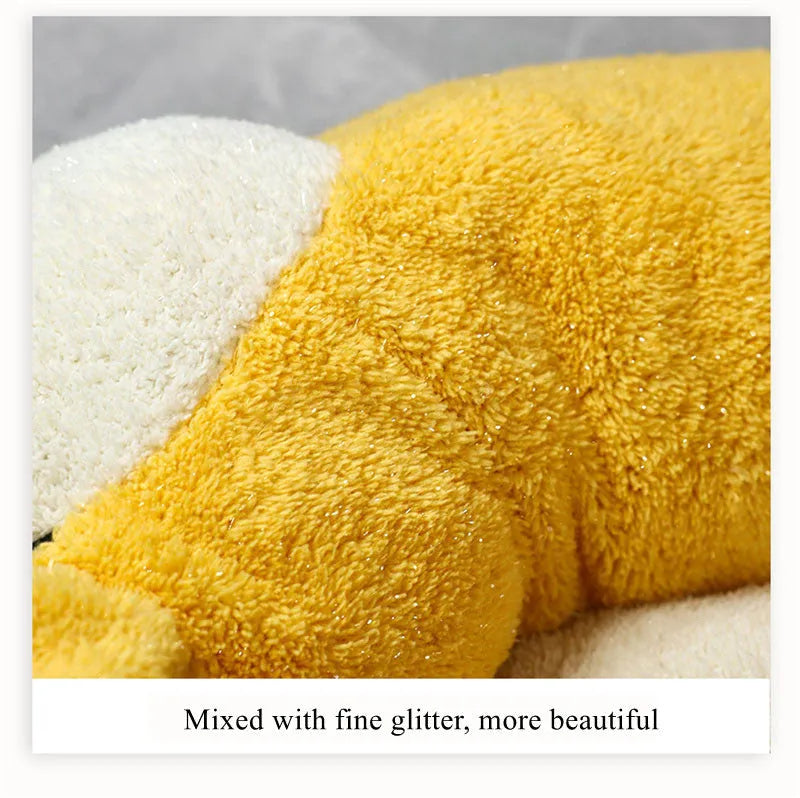 Corgi shaped plush pet bed for dogs and cats available in three sizes with PP cotton filling