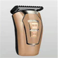 Dark blue rechargeable electric hair clipper with stainless steel blades and European plug