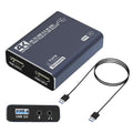 Black 4K gaming set-top box with MS2131 chip for HD audio recording and 1080 output