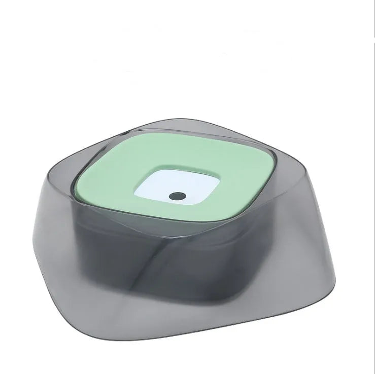 Pet dog bowl with floating anti-spill disc, 750ml capacity, arch shape design, and anti-skid cushion, beige colour