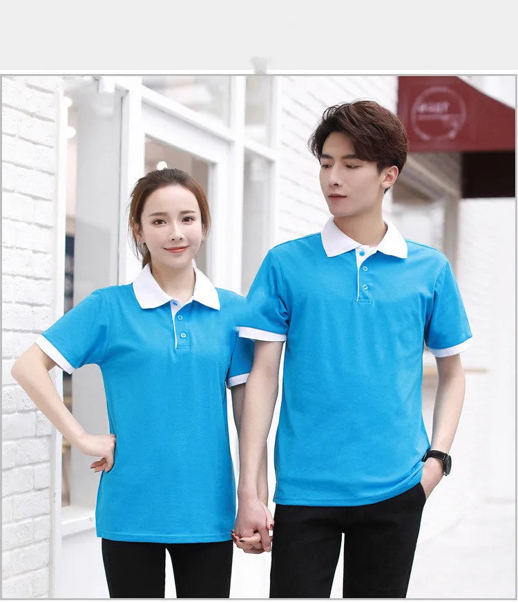 Men's short sleeve cotton-polyester blend polo shirt in simple style, available in multiple colours, Asian sizing.