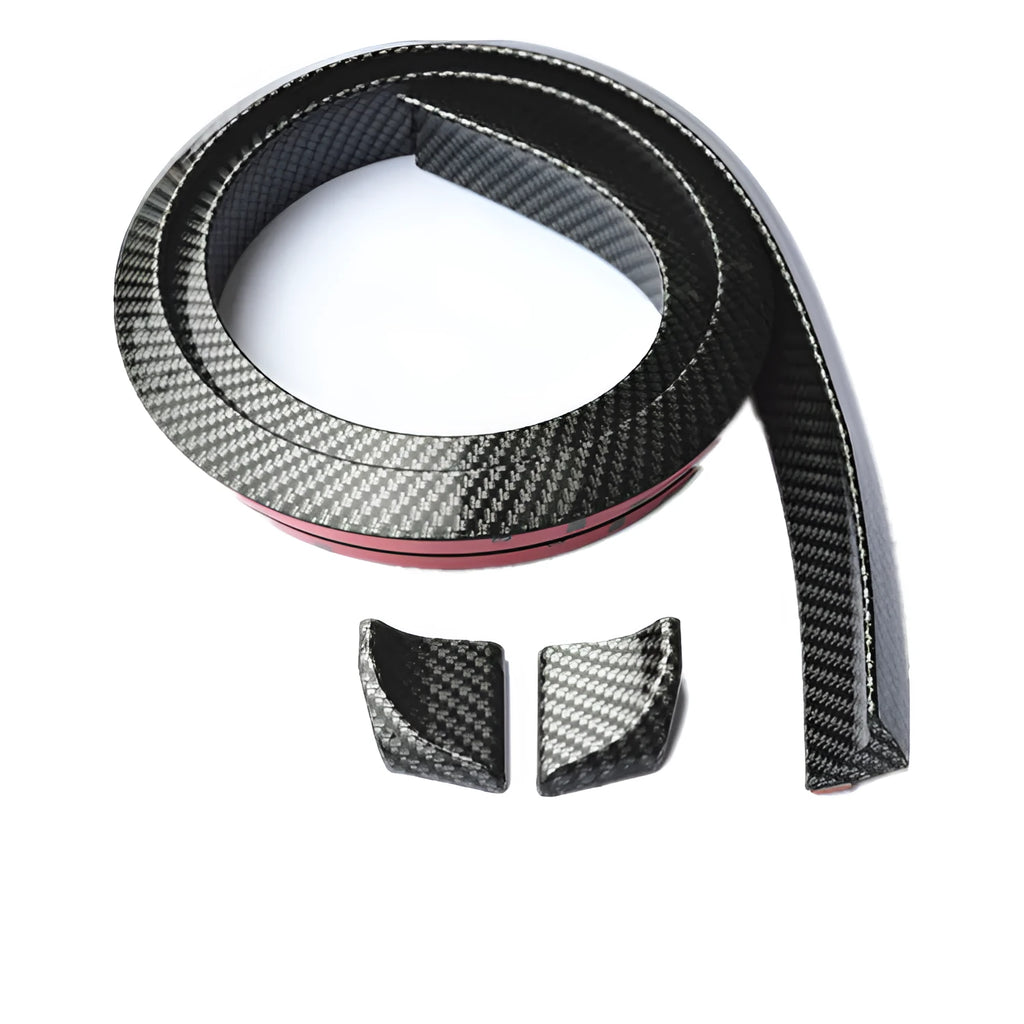 Black PU automobile tail decorative strip, 3.2cm wide and 150cm long, shown as a flexible car trim roll