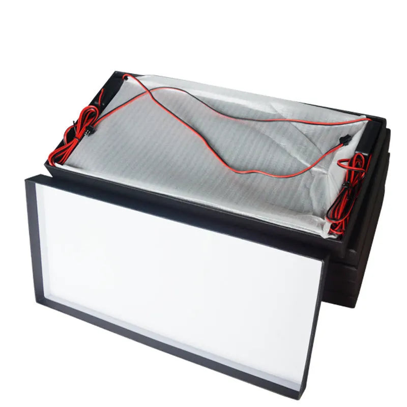 Two white LED truck licence plate lights with flat thin plastic housings and visible LED lamp bars.