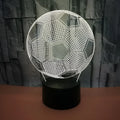 3D football night light showing colour change on acrylic sheet with black ABS base.