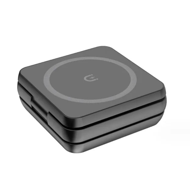 Foldable three-in-one desktop wireless charging bracket with magnetic ring