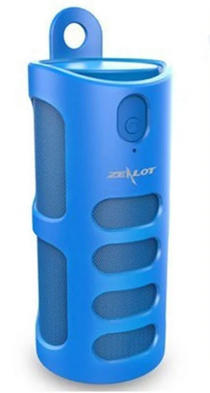 Black Bluetooth speaker with control buttons showing dimensions 72mm x 72mm x 170mm