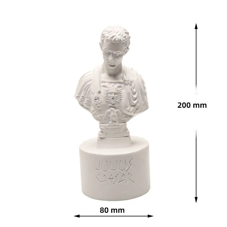 White synthetic resin pen holder with American creative character design for desk organisation.