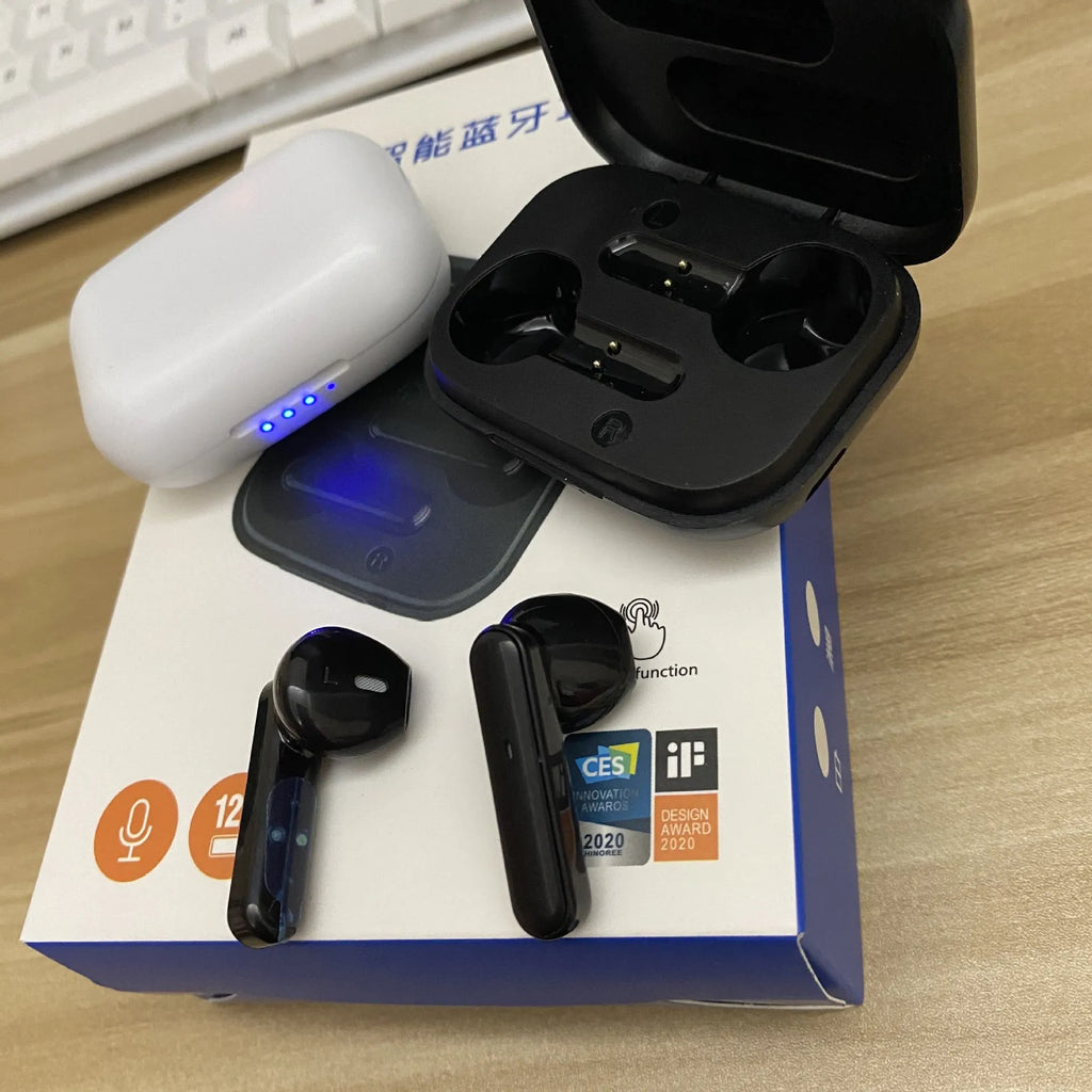 Black standard version sports Bluetooth headset binaural wireless in-ear with stereo sound and battery display
