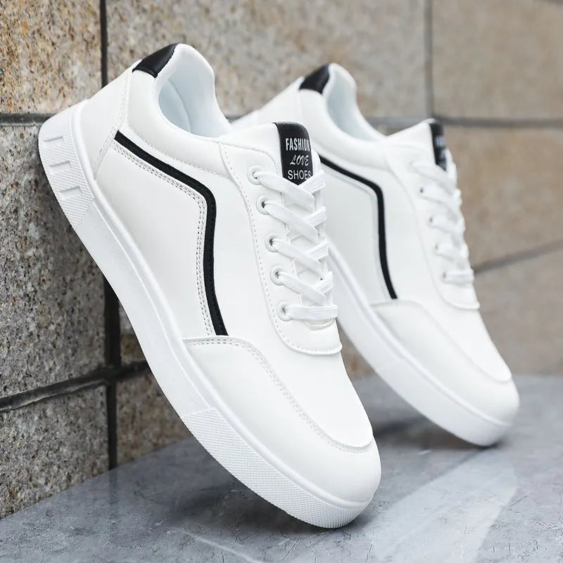 Korean trendy board sneakers in black or white with mesh lining and rubber soles