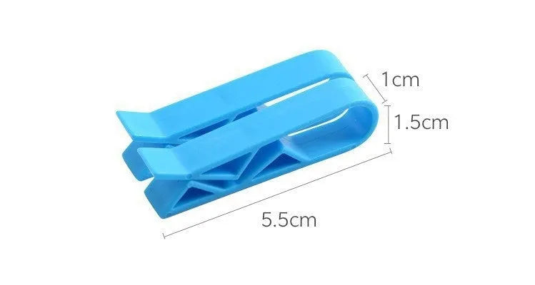 PP plastic non-slip clip for securing a rubbish bag to the side of a bin.