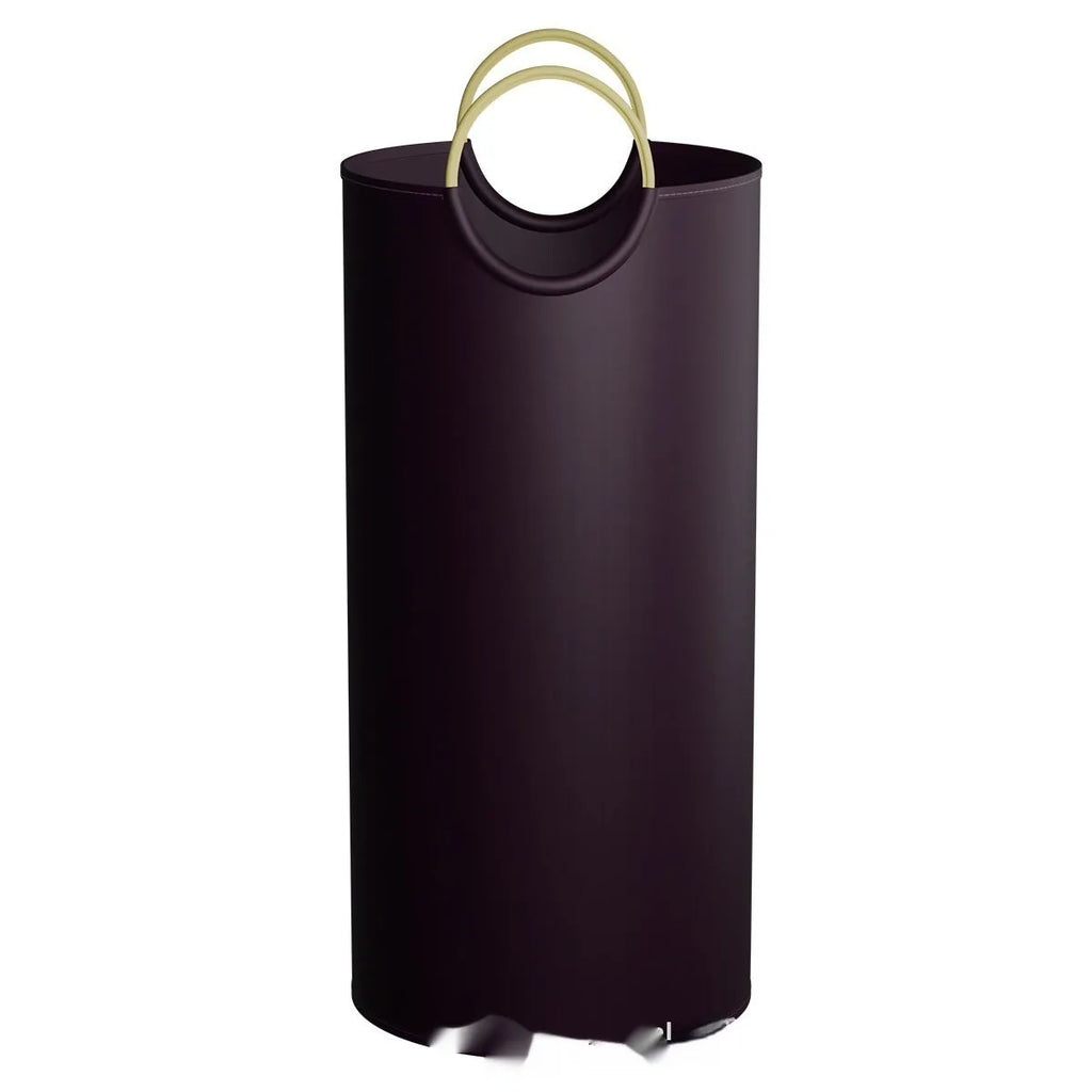 Round portable plastic waste bin with measurements of 38cm wide by 72cm high.
