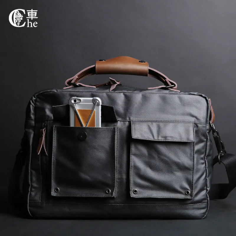 Dpark black single shoulder sling laptop bag for 14 or 15 inch business notebooks