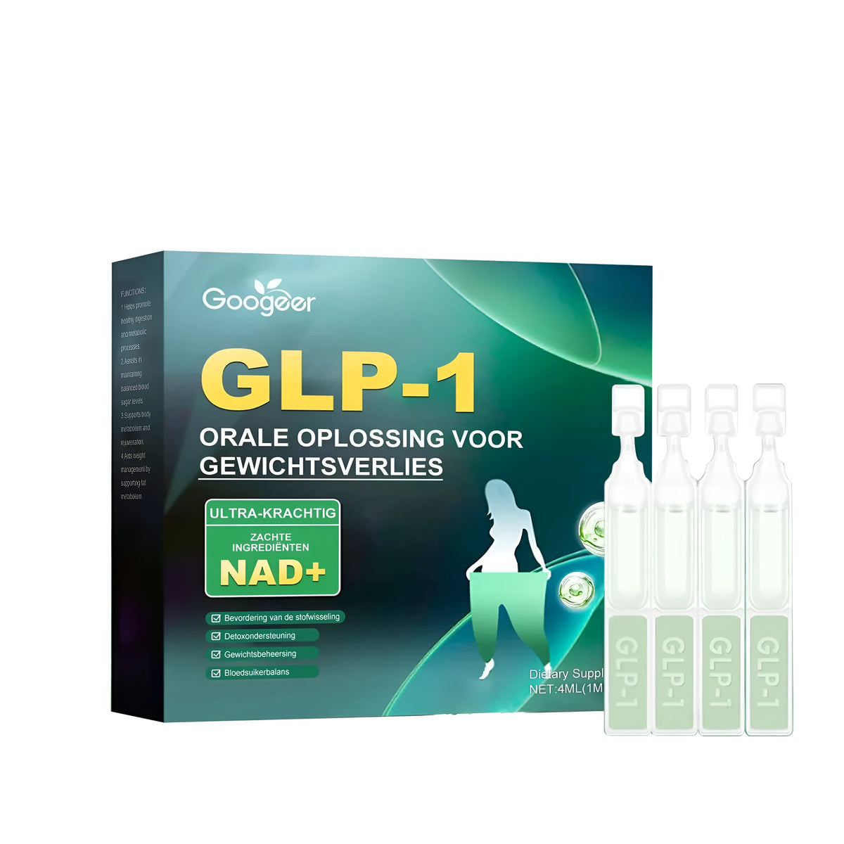 GLP-1 dietary supplement drops 4ml pack with four 1ml vials, green tea extract, Moringa seed, turmeric