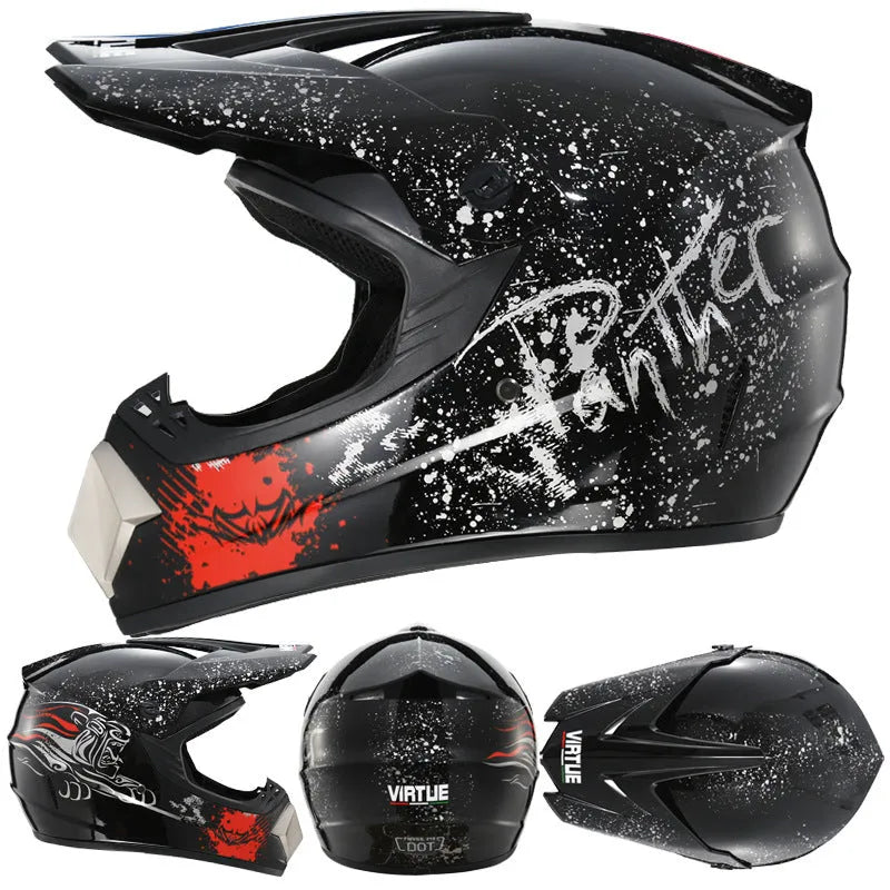 Adult kart and motorcycle helmet with ABS shell in Bright Black Green Boy colour.