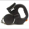 Dual retractable dog leash for small dogs with flashlight, poop bag slot, and 3-metre reflective rope.