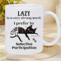 Creative ceramic thermal transfer mug with picture style design showing 11oz capacity
